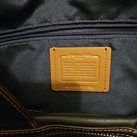 Coach Lexy Navy Blue Leather Satchel Multi Compartment Like New Luxury - Picture 10 of 10